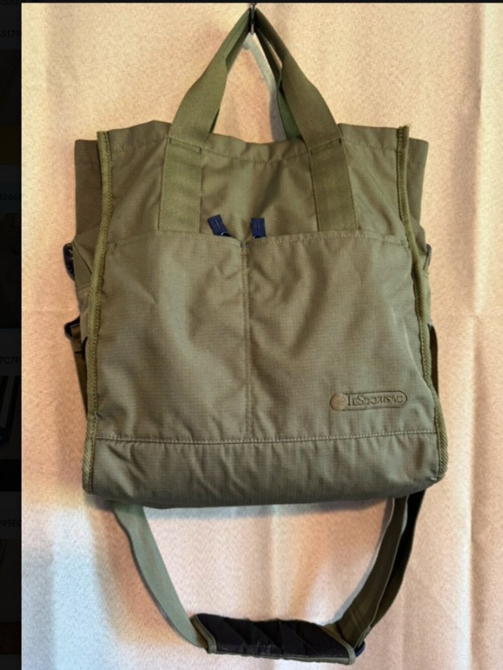Le Sport Sac Lightweight green crossbody tote